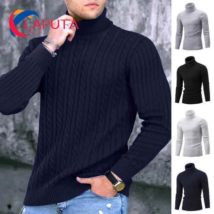 High Collar Men Top Stylish Men s Turtleneck Sweater Warm Trendy Winter Clothing for Southeast Asian Buyers Men Long Sleeve Sweater Daraz.lk