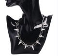 Fashion Design Metal Spikes Studs Rivets Goth Necklace Choker. 