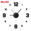 Large Wall Clocks 3D DIY Quartz Clock Acrylic Mirror Stickers For Home Living Room Office Wall Decoration Hanging Horloge Watch 40x40 / 50x50 / 40x120. 