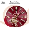 LouisWill Genuine Leather Watch Women's Fashion Watch Clover Dial Inlaid With Diamond 30M Waterproof Watch With Calendar Quartz Watch Belt Watch Wristwatch for Women Ladies. 