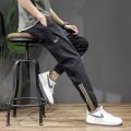 Summer Thin Workwear Pants Men's Casual Pants Spring and Autumn Loose Denim Trousers Men's Ankle-Tied Sports Ninth Pants. 