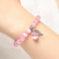 Fashion Natural Color Agate Cat's Eye Stone Bracelet For Women Crystal Beaded MJK. 