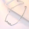 【ZOSR】925 Sterling Silver  Woman Fashion Jewelry High Quality Crystal Zircon Simple Hollow Leaf Bracelet Length 17+3CM. 