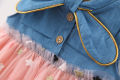 Star Embroidery Denim Gauze Splice Infant Dress Summer New Girls' Baby Little Flying Sleeve Dress Fashion Girl Children'S Clothing (0-3 Years Old). 