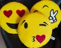 Emoji face pillow. 