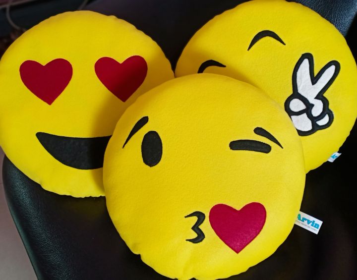 Emoji face pillow