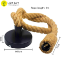 Hemp Rope Ceiling Pendant Light, Double Head 1Meter Vintage Rope Pendant Light Fixture E27 Base, Retro Rope Hanging Light Vintage Ceiling Light for Dining Hall Restaurant Cafe Bar. 
