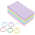 【HOT】 1 Set Index Cards With Rings Study Flash Cards Single Hole Punched Flashcards Studying Note Card. 