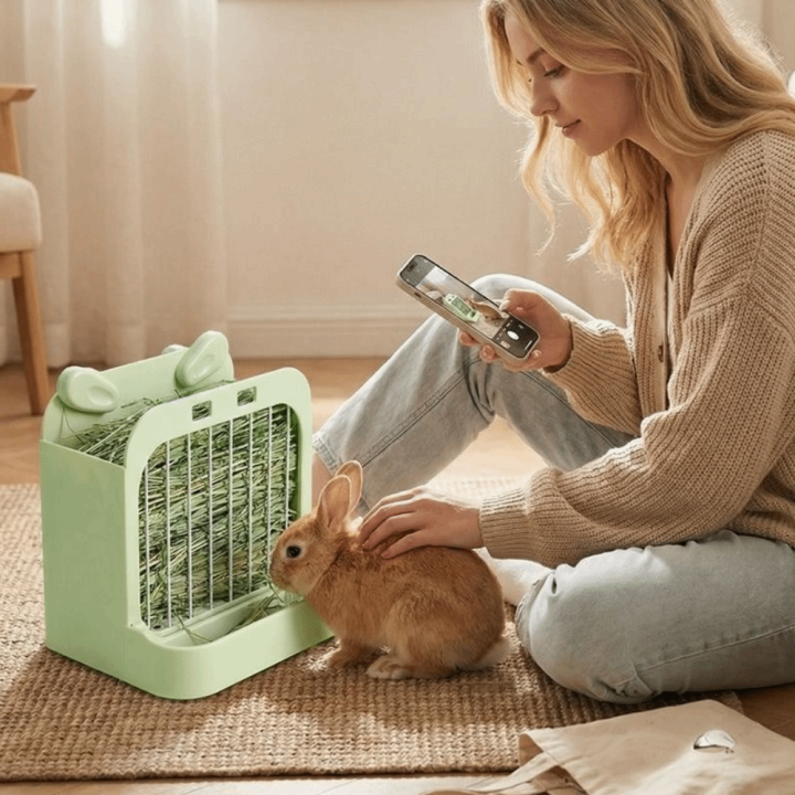 Pet Cage Rack Large Capacity Rabbit Hay Rack Chew Proof Stable Hay ...