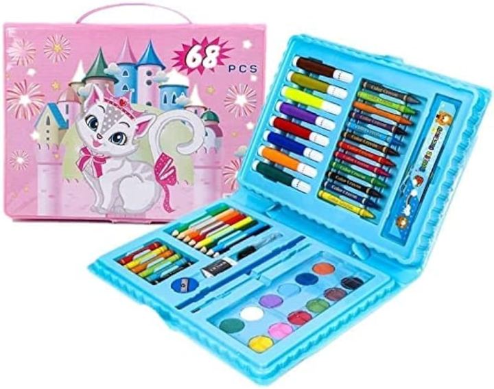 Colour set 68 Pc Color Set/Kit For Kids | All in 1 Colors Box For Boys And Girls Art Craft Kit Random Color will Dispatch (Multicolour)