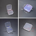 2Pcs Mini Square Boxes Clear Plastic Jewelry Storage Case Container Packaging Box For Earrings Rings Beads Collecting. 