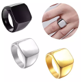 Big Square Men's Finger Ring Business Jewelry for Parties. 