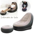 Casual Inflatable Sofa With Sofa Chair Set Air Sofa with Foot Rest Cushion. 