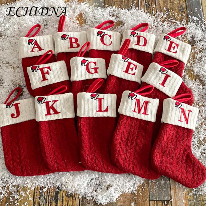 Christmas Stocking Christmas Stocking Embroidered Letter Hanging Rope Fine Workmanship Festive Xmas Decoration Warm Cozy Christmas Stocking