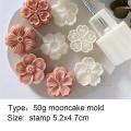 Ten-petal Lotus Seed Moon Cake Mold 75g 3D Hand-pressed Plastic Mooncake Mold Chinese Dessert Cake Baking Tool for Festival. 