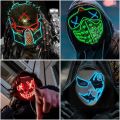 halloween mask Glowing Cosplay Mask Horror Skull Smiling Face Joker Japanese Anime LED Mask For Halloween Birthday Party SuppliesParty Tableware. 