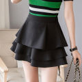 bellylady Women Sweet Skirt High Waist Double-layered A-line Flared Casual ni Skirt With Shorts color. 