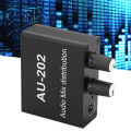 Audio Mixed Distributor, Stereo Mixer Audio Distributor 2 Input 2 Output Plug and Play for Speaker. 