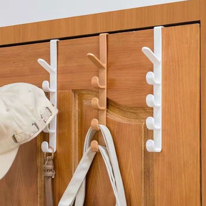 Wardrobe Door Hook Punch Free Cabinet Door Storage Rack Bedroom Clothes Hanging Hanging Home Organizer Bags Hats Holder Hook