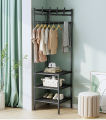 Corner coat hangers Floor bedroom household bedside clothes hanger Simple storage clothes rack stand shoe rack. 