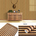 Self Adhesive Waterproof WallcoveringLiving Room Wall Decor 3D Wood Stripes Waterproof Wall Sticker Continuous Retro Wallpaper. 