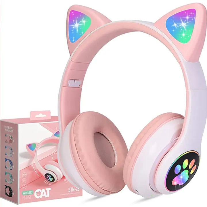 STN-28%20Over%20Ear%20Music%20Headset%20Glowing%20Cat%20Ear%20Headphones%20Foldable%20Wireless%20BT5.0%20Earphone%20with%20Mic%20Aux%20In%20TF%20Card%20for%20PC%20Laptop%20Computer%20for%20Adults%20Kids%20-%20Image%203