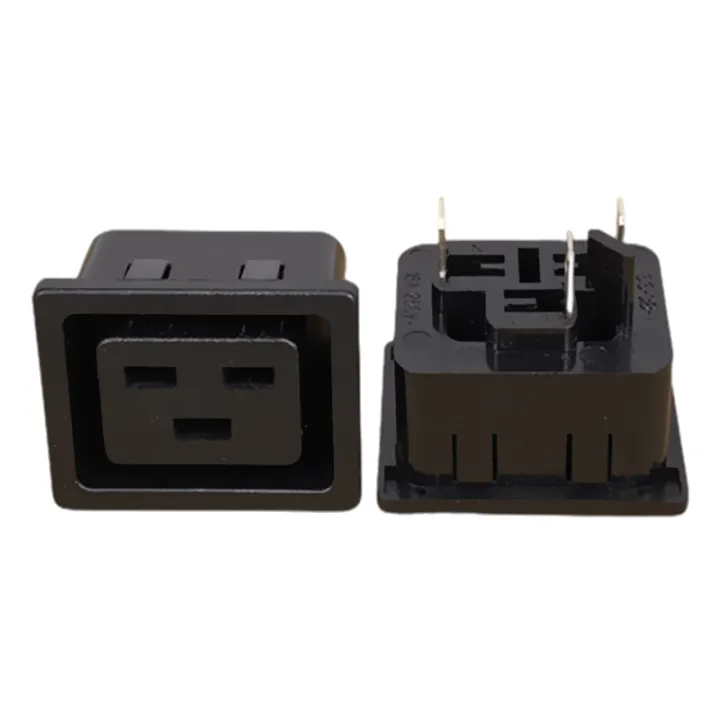 Black 16a 250v Iec-C19/c20 Panel Mount Adaptor Plug Connector Socket ...