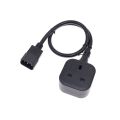 IEC320 C14 to UK BS1363A Outlet socket,IEC C14 Male Plug to UK 3Pin Female Socket Power Adapter Cable For PDU UPS,13A. 