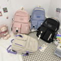 Large Capacity Junior High School Student Backpack Lightweight And Minimalist Travel Bag Canvas Backpack. 