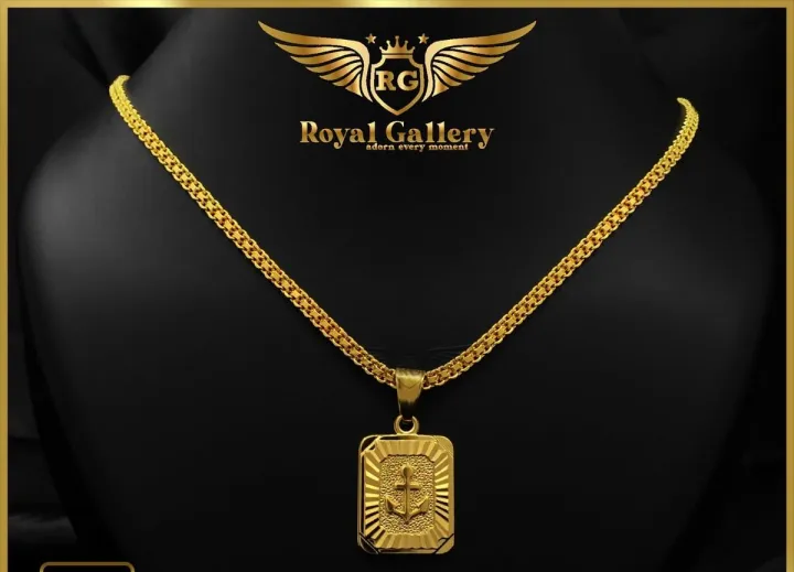 Gold%20Plated%20Bismark%20Chain%20with%20Box%20Ancor%20Pendant%20-%20Image%202