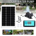DC 12V Brushless Solar Water Pump Kit Time Control Solar Controller 350L/H Ultra-quiet Submersible Motor Garden Fountain Decor. 