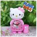 Hello Kitty alarm clock super alarm clock cute mini bedside cartoon for primary school students with pen holder beautiful pink color and blue color analog alarm clock with cute pen holder. 