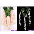 Hanging Simulation Silk Vine Ceiling Decoration Wisteria Leaf Artificial Flower. 