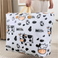 Foldable Portable Handbags Clothing Storage Solutions Cartoon Cow Printing Blanket Storage Bags Dustproof Wardrobe Organizer Bags Quilt Storage Bags. 