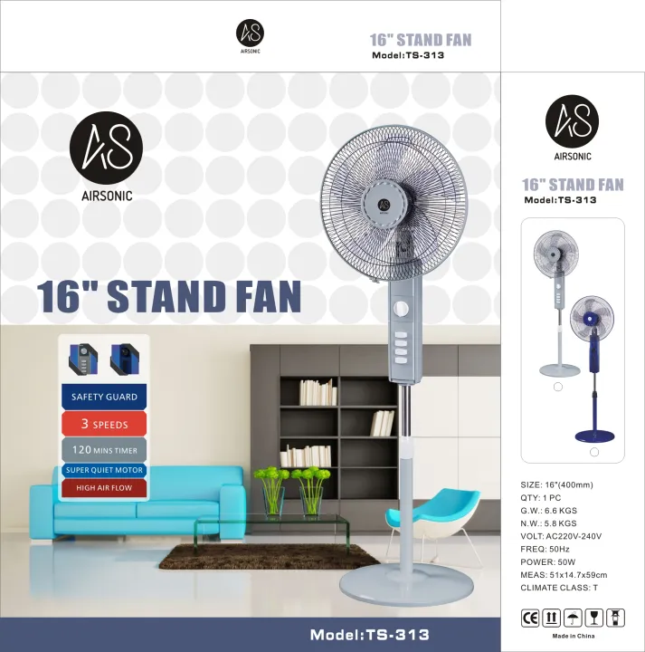 "Airsonic%20Breeze%20TS313%20Pedestal%20stand%20fan%20-%20(Dark%20Blue)"%20-%20Image%203