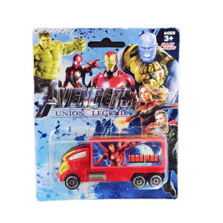 Avengers Super Hero Model Truck - Union Legends 6 Wheel Toy Mini Truck - Spiderman / Iron Man / Captain America