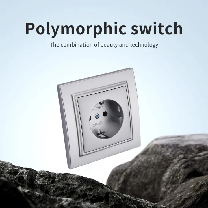 Silvery%20Classic%20250V%20Plugs%20Socket%20Electrical%20Outlets%20Wall%20Embedded%20AC%20With%20Ground%20EU%20Standard%20Power%20Sockets%20Retardant%20250V%20-%20Image%202