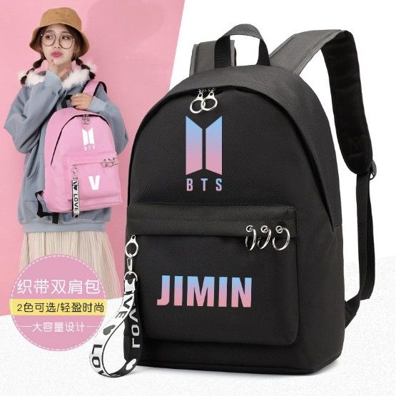 send Lomo Card] BTS Backpack School Bag for Student Laptop Bag