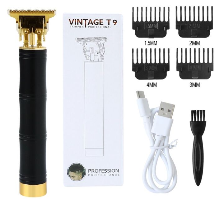 Vintage%20T9%20Hair%20Trimmer%20Professional%20Hair%20Cutting%20Machine%20Rechargeable%20Trimmer%20Plastic%20Body%20Black%20-%20Image%202