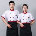 Long Sleeve Dining plus Size Western Restaurant Chef Kitchen Thin Men's Breathable Canteen Chef Uniform Work Clothes Summer Short Sleeve. 