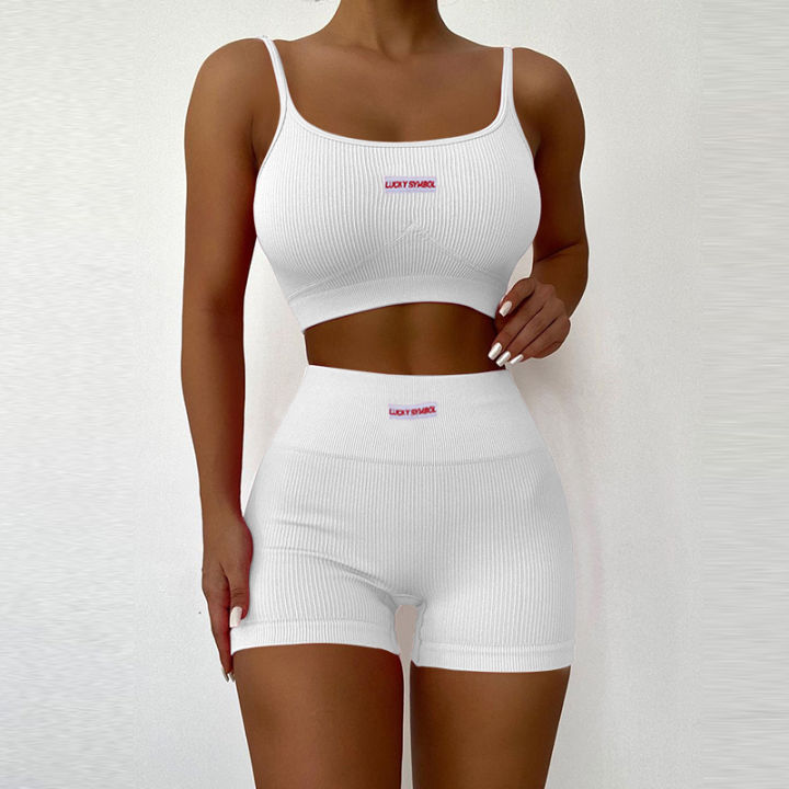 Women's 2 Piece Tracksuit Sleeveless Tank Tops Drawstring Track Shorts Set