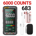 683 Smart Multimeter High-End Touch 6000 Counts Multimetro Test Rechargeable Multitester AC/ Tester Tool Easy to Use Black. 