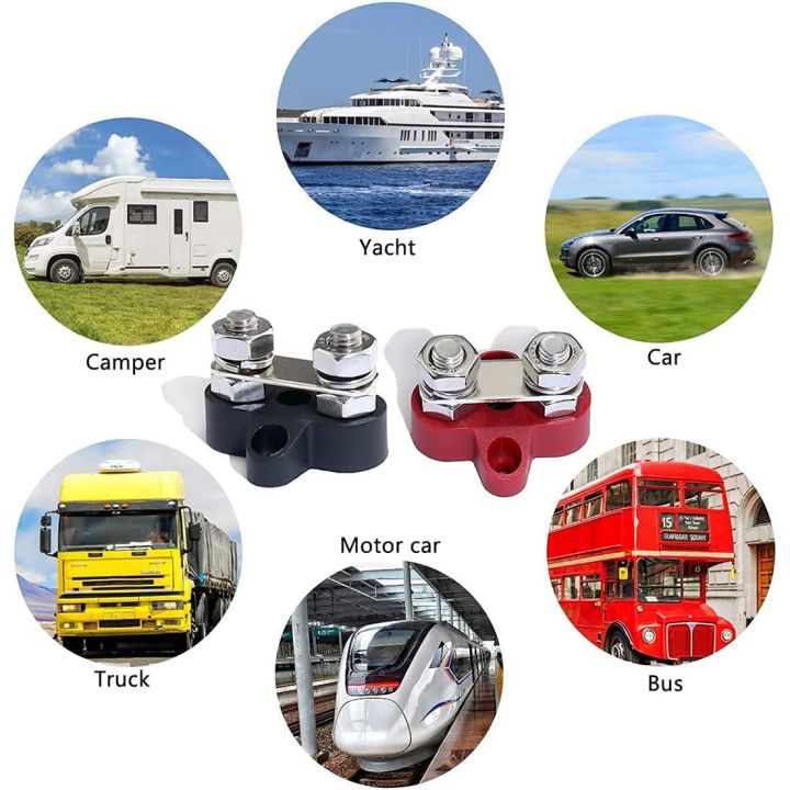 Terminal%20Block%20Studs%20M8%2048V%20Junction%20Block%20Bus%20Bar%20Dual%20Heavy%20Duty%20Power%20Distribution%20Stud%20for%20Truck%20RV%20Boat,Black%20-%20Image%205