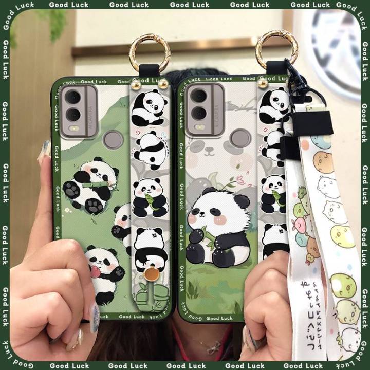 Cartoon Wrist Strap Phone Case For Nokia C22 Fashion Design Cute Dirt-resistant Wristband Anti-dust Waterproof ring
