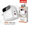 ASPOR A835 Dock With LED Digital Display PD + QC 3.0 2 USB. 