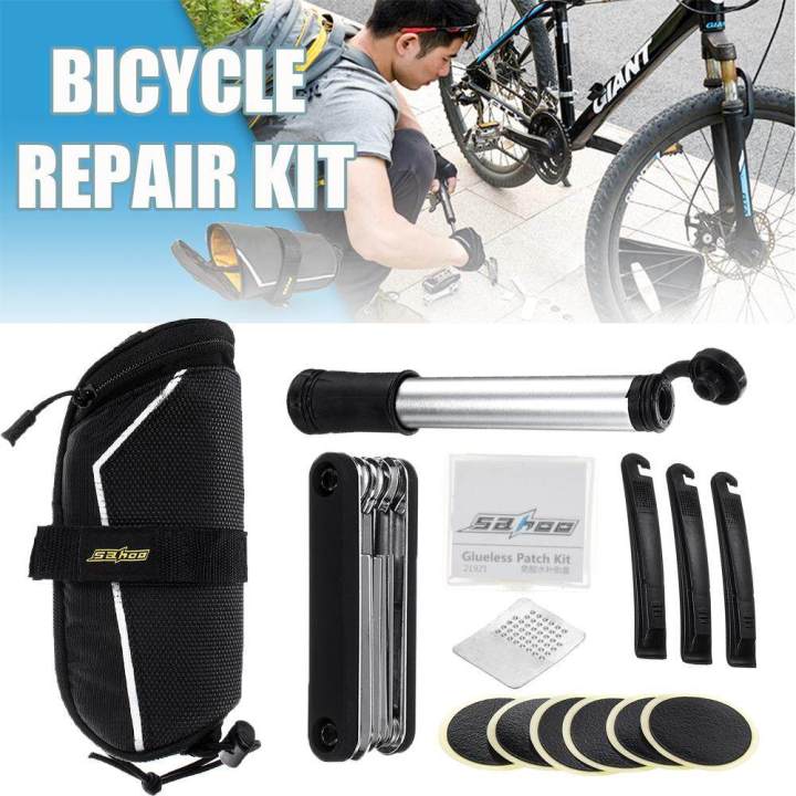 Powerful SAHOO Portable Bicycle Riding Tail Bag With Pump Repair