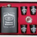 Portable Stainless Steel Jack Daniels Hip Flask with Funnel and four Cups 9OZ. 