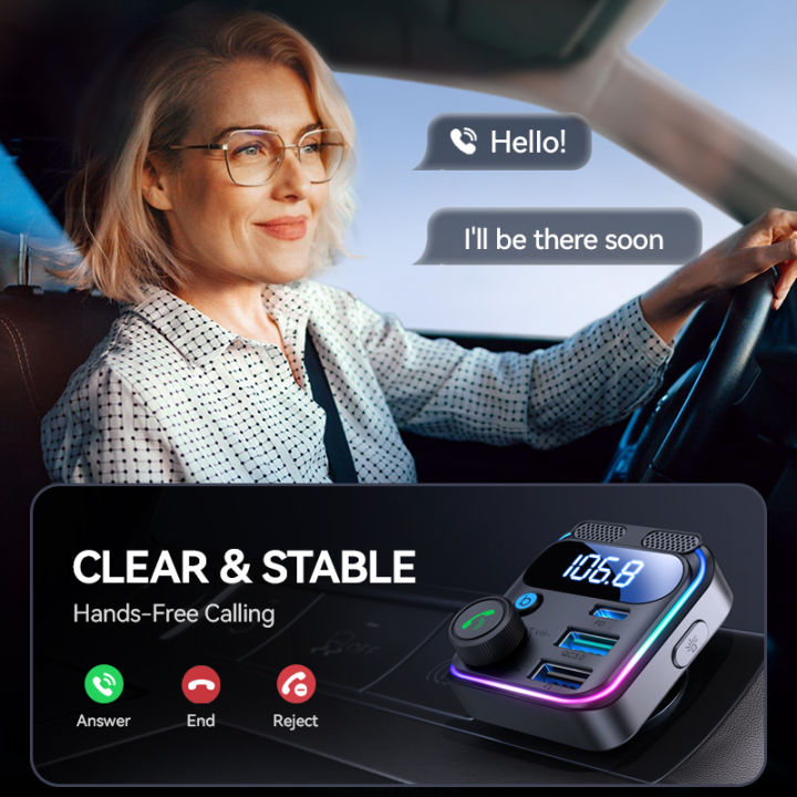 JOYROOM%20Bluetooth%205.3%20Car%20FM%20Transmitter%2048W%20PD%20QC3.0%20Hands-Free%20Car%20Charger%20Adapter%20Bluetooth%20U%20Disk%20Dual%20Mics%20Bass%20HiFi%20Stereo%20-%20Image%205