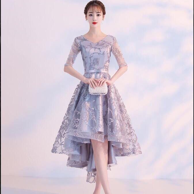 Banquet%20Evening%20Dress%202024%20New%20Spring%20and%20Summer%20Korean%20Style%20Short%20Front%20and%20Long%20Back%20Fairy%20Dress%20Bridesmaid%20Dress%20Women's%20Slimming%20-%20Image%209