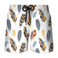 Colorful Feathers 3D Printing Graphic Board Shorts Pants Men Casual Hawaii Beach Shorts Quick Dry Swimsuit Cool Surf Swim Trunks. 